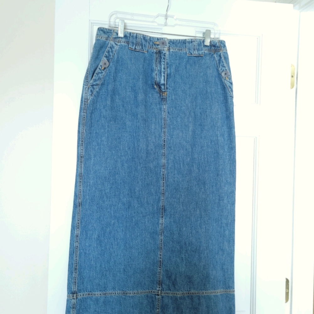 Long denim skirt